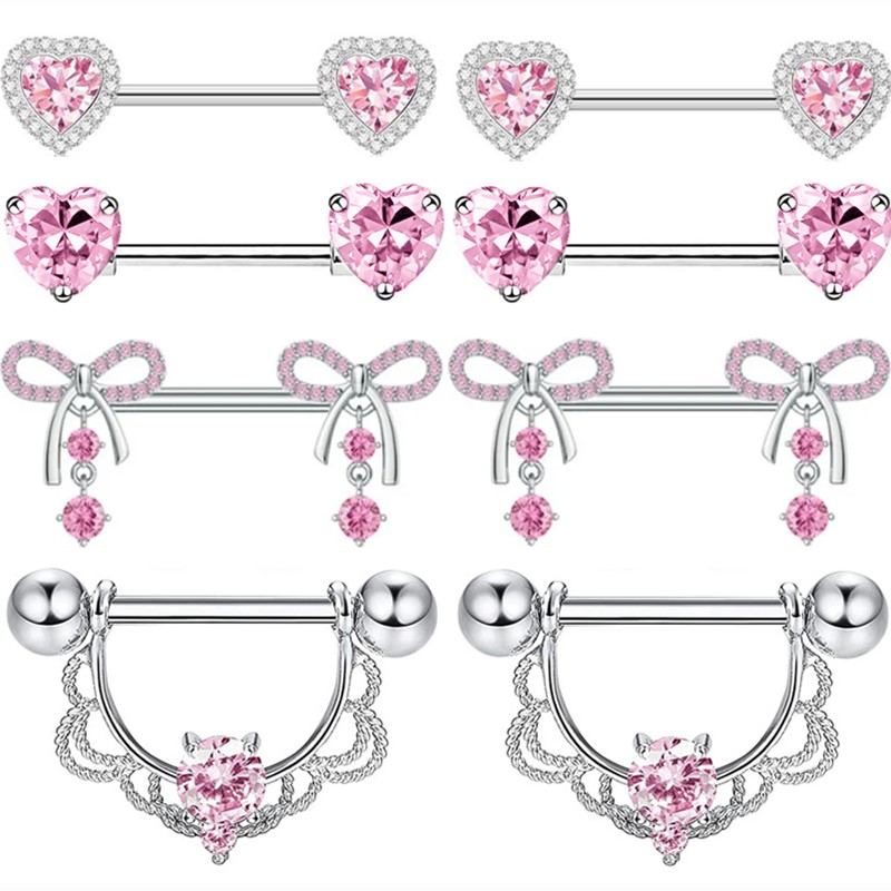 Body Jewelry Changing Kit - 4Pair Butterlfy Nipple Piercing Set Stainless