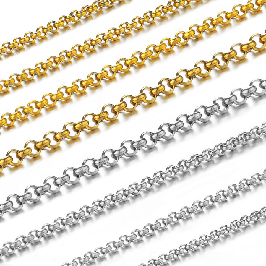 Body Jewelry Chains - 1 meter 2-4mm Stainless Steel O-shaped