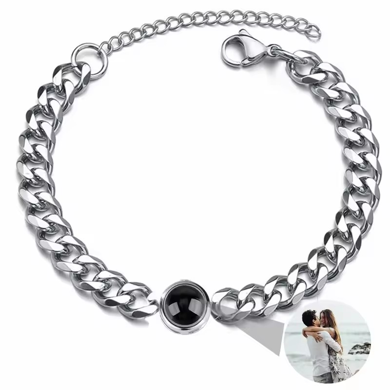 Body Jewelry Titanium - with Personalized Photo Projection Custom Bracelet