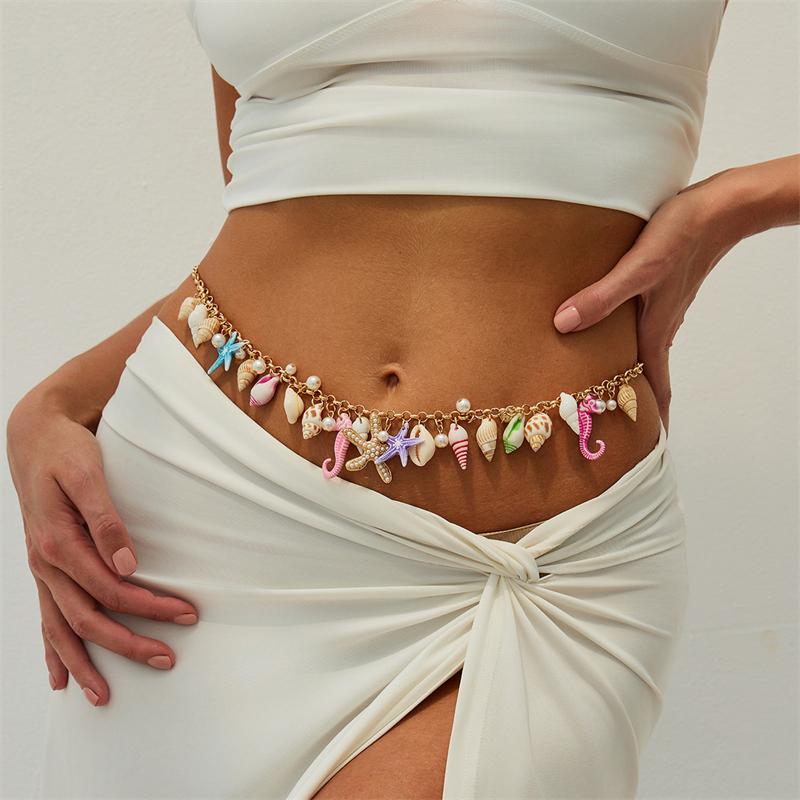 Body Jewellery - Boho Starfish Shell Pendant Waist Chain