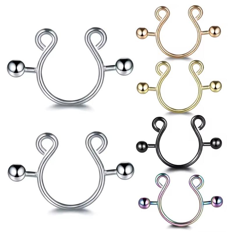 Body Jewelry Wholesale - 2 Pcs Stainless Steel Nipple Rings