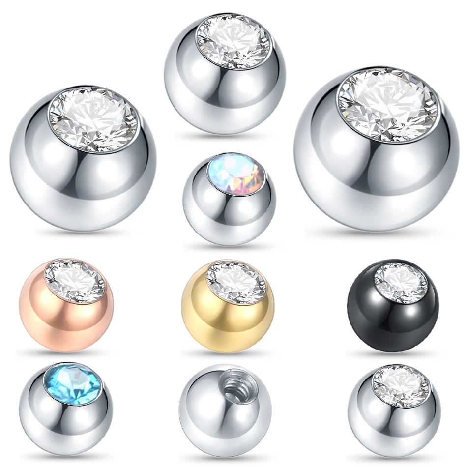 Body Jewelry Barbell - 10PC Stainless Steel Screw Balls Replacement