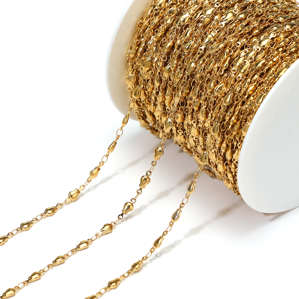Body Jewelry Chains - 1 Meter Stainless Steel Flower Beaded