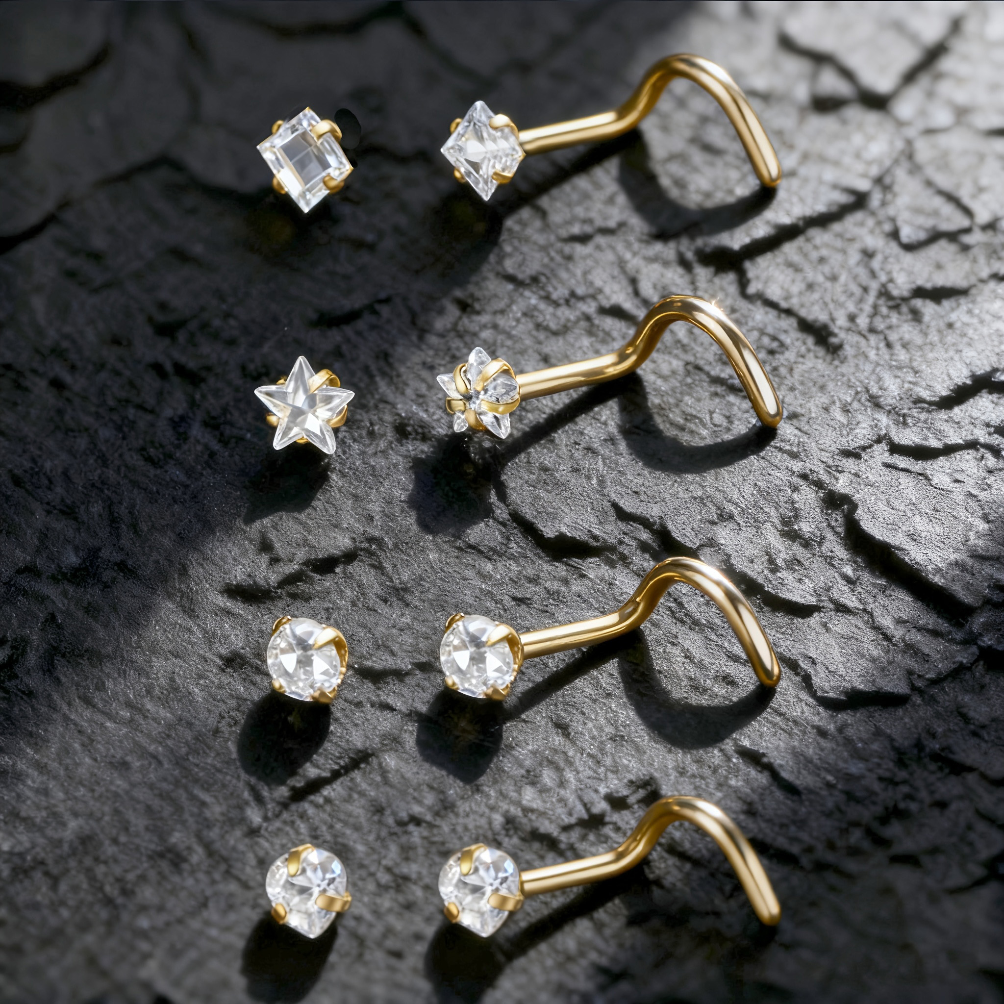 4pcs/Set Glitter Nose Studs 20 – обзор и цена Body Jewelry Changing Kit