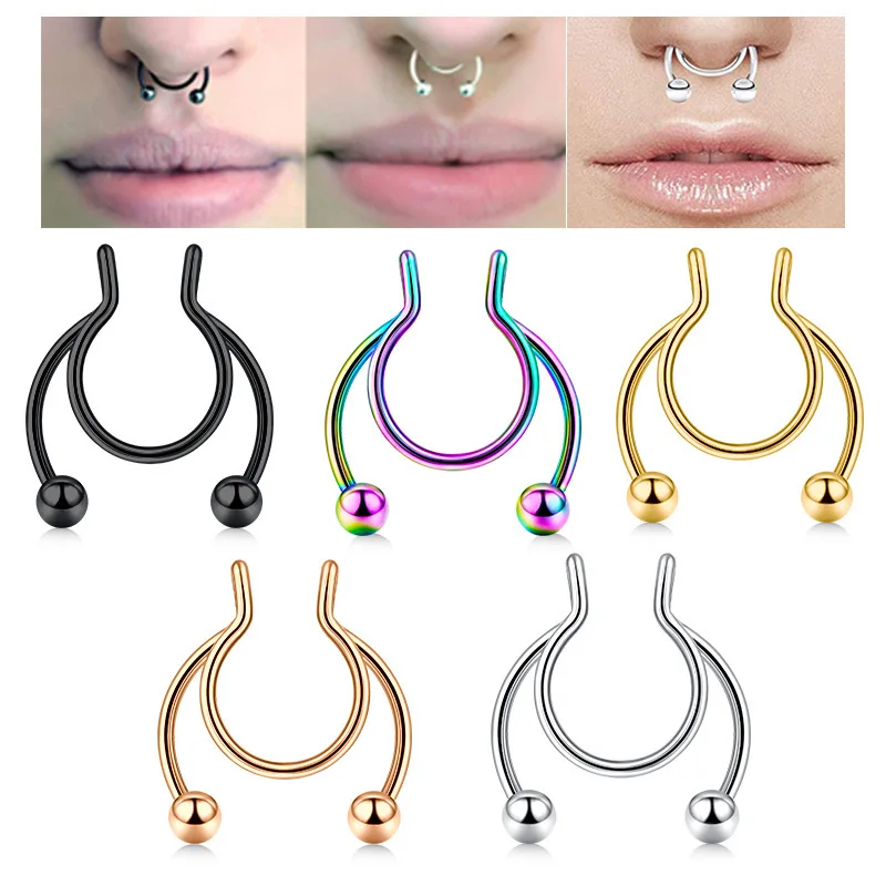 U Shaped Fake Nose Ring Hip Ho – обзор и цена Body Jewelry Septum