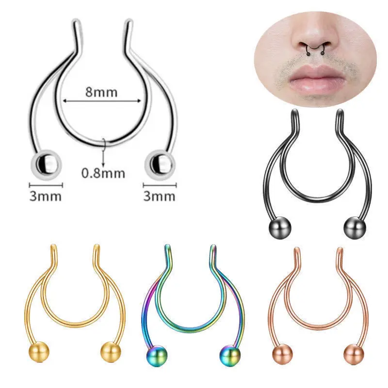 U Shaped Fake Nose Ring Hip Ho – обзор и цена Body Jewelry Septum