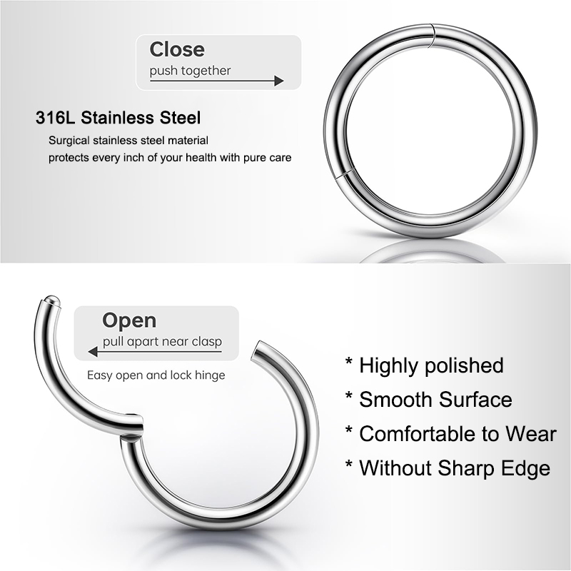 16G 316L Surgical Steel Hinged – обзор и цена Body Jewelry Septum