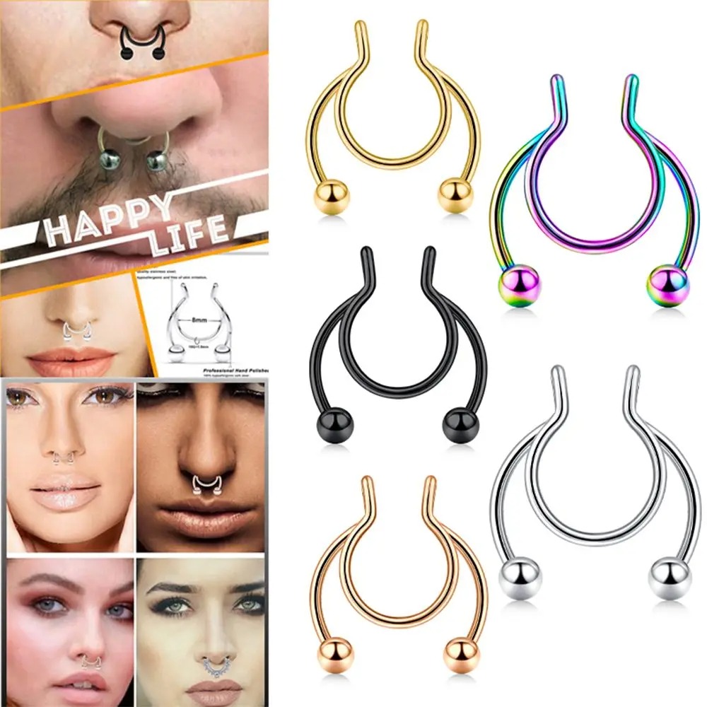 2pcs Stainless Steel Fake Sept – обзор и цена Body Jewelry Septum
