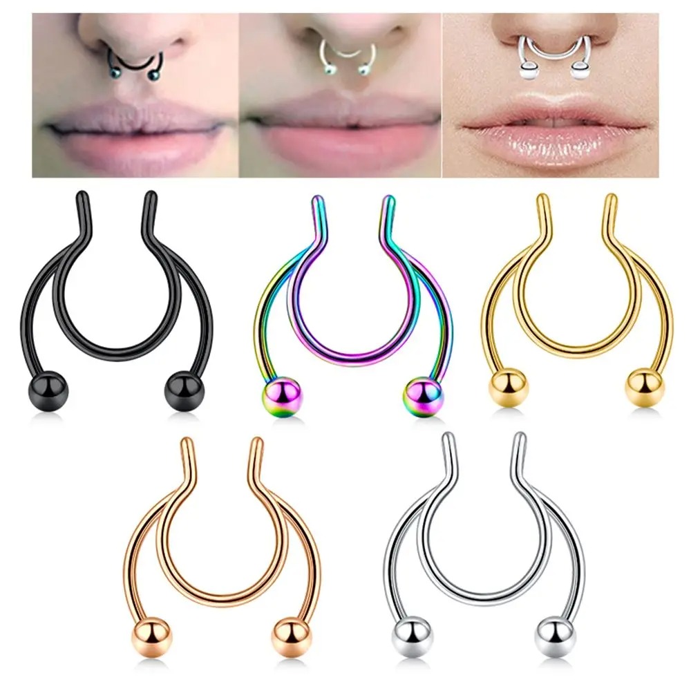 2pcs Stainless Steel Fake Sept – обзор и цена Body Jewelry Septum