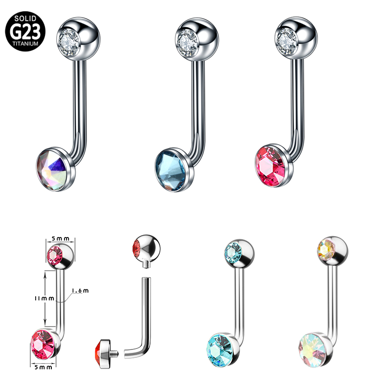 1PC F136 Titanium 14G CZ Gem P – обзор и цена Body Jewelry Vch