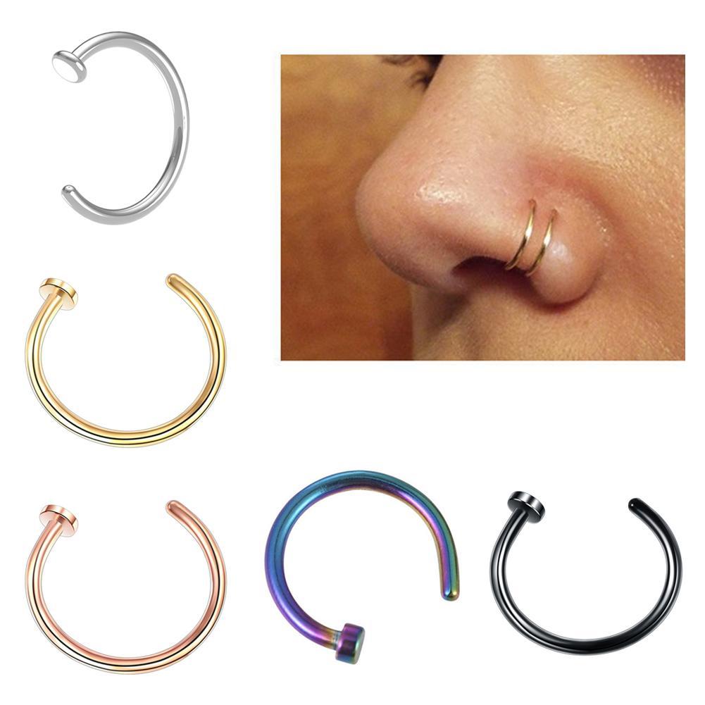 1PCS Fake Piercing Nose Hoop S – обзор и цена Body Jewelry Septum