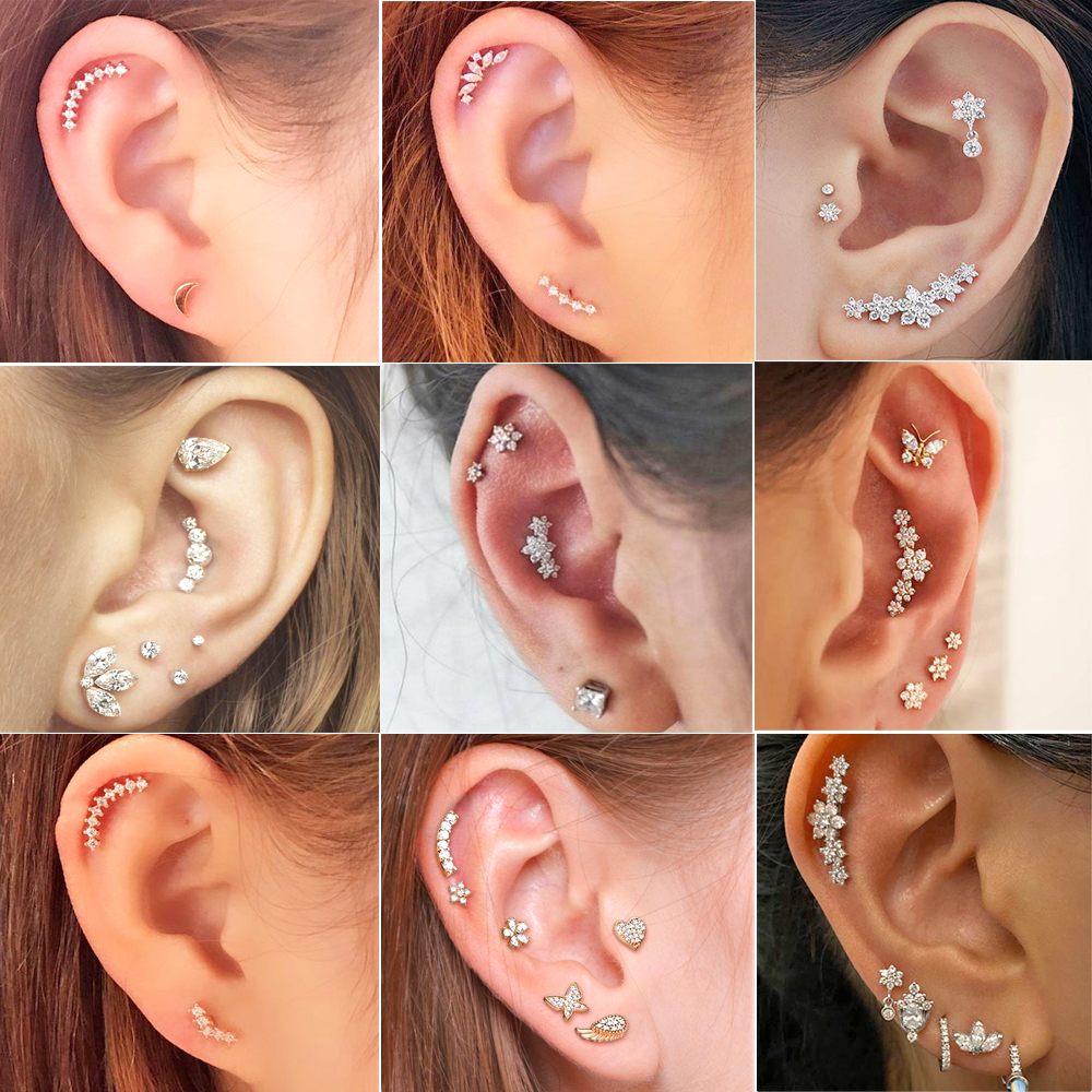 1PC Stainless Steel Cz Ear Tra – обзор и цена Body Jewelry Barbell