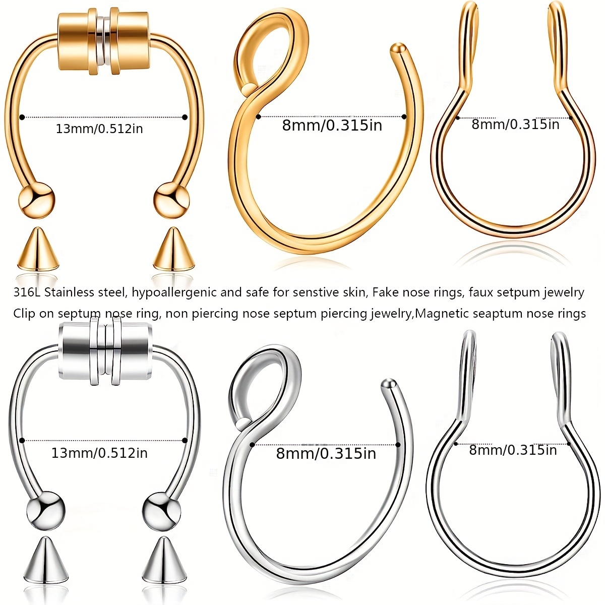 1Pcs/3Pcs Men Stainless Steel  – обзор и цена Body Jewelry Changing Kit