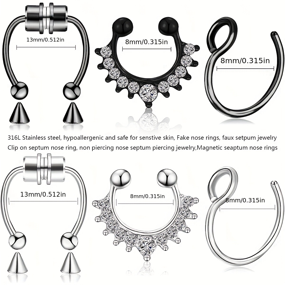 1Pcs/3Pcs Men Stainless Steel  – обзор и цена Body Jewelry Changing Kit