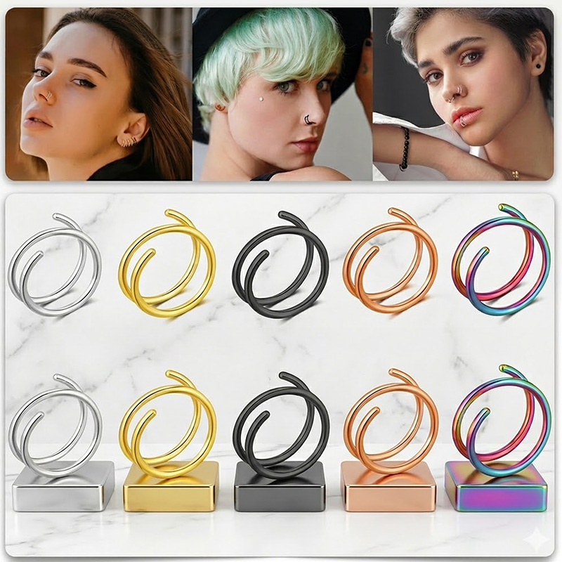 1PC Stainless Steel 316 Double – обзор и цена Body Jewelry Septum