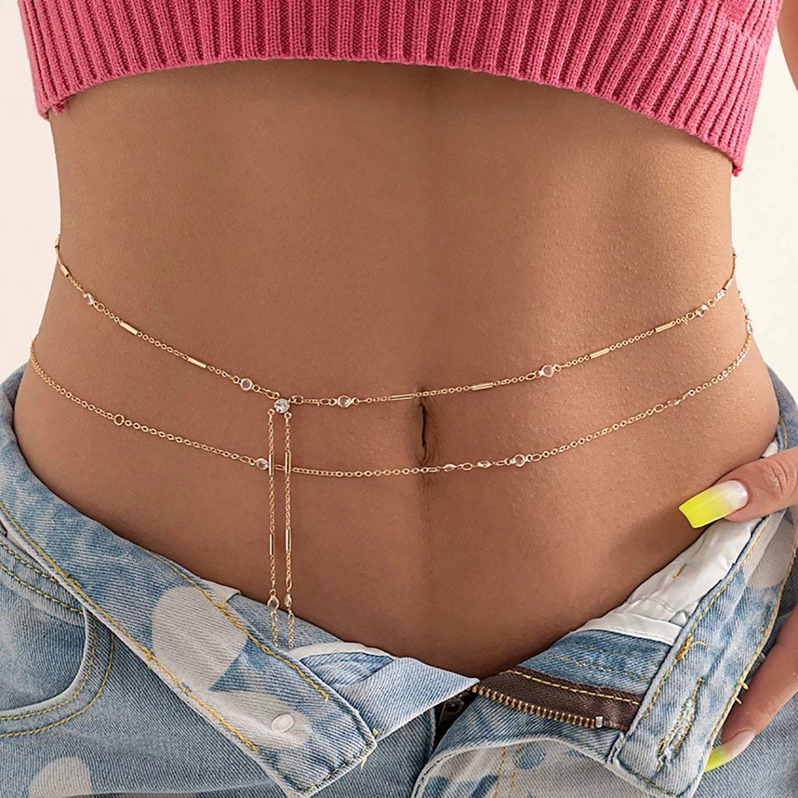 Double Layers Tassel Belly Cha – обзор и цена Body Jewelry Gold