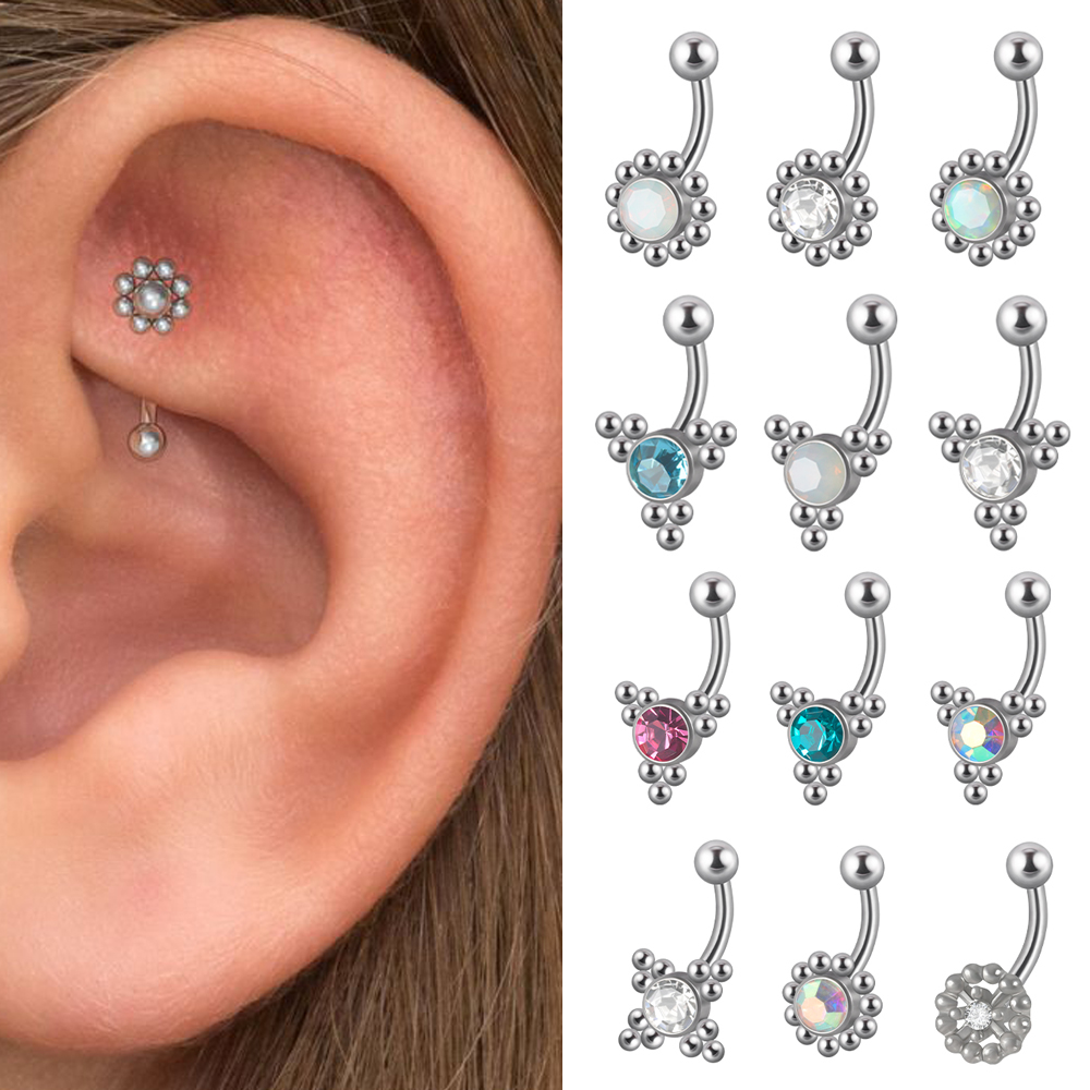 1PC G23 TItanium 16G Crystal R – обзор и цена Body Jewelry Barbell