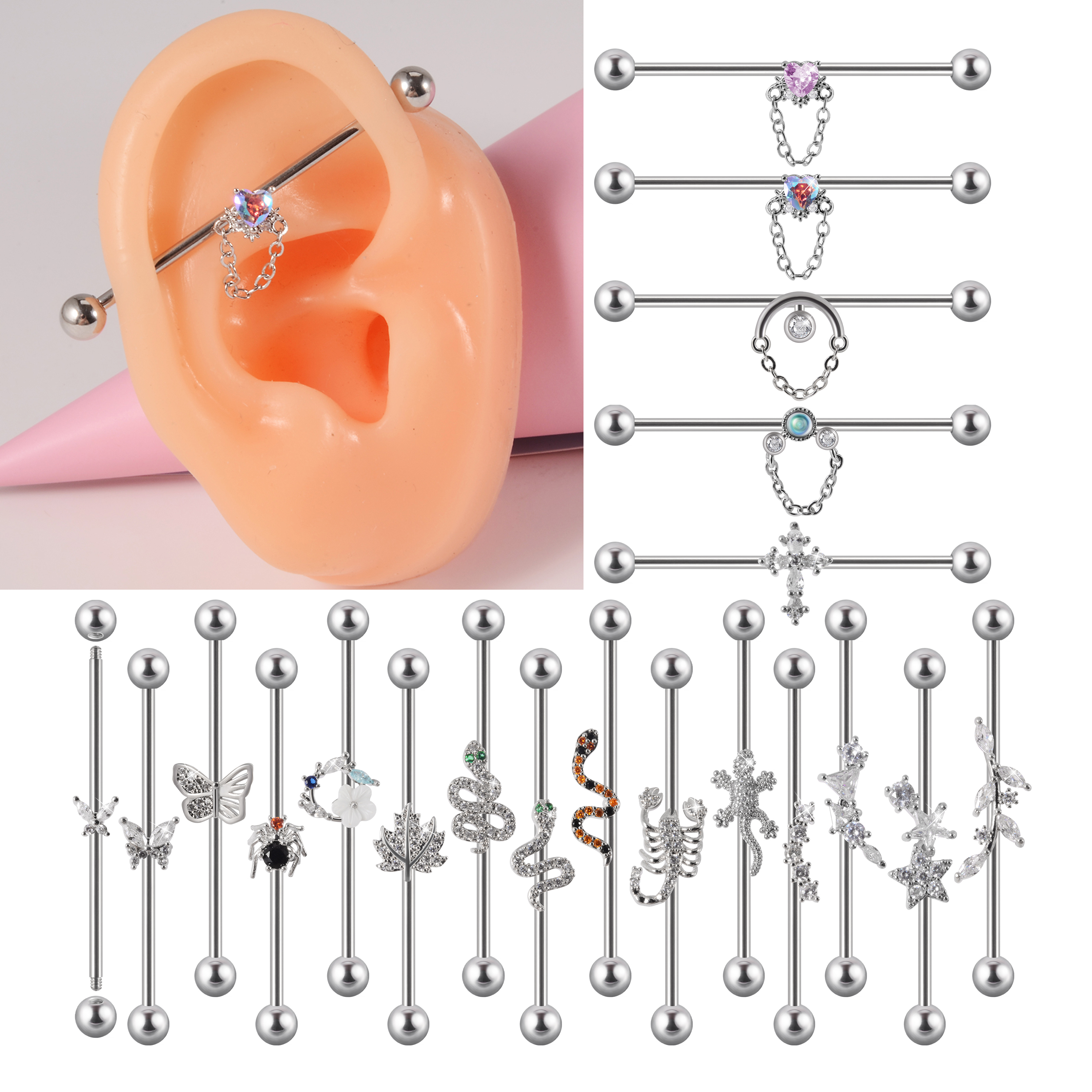 1PC 316L Surgical Steel 14G Sn – обзор и цена Body Jewelry Industrial