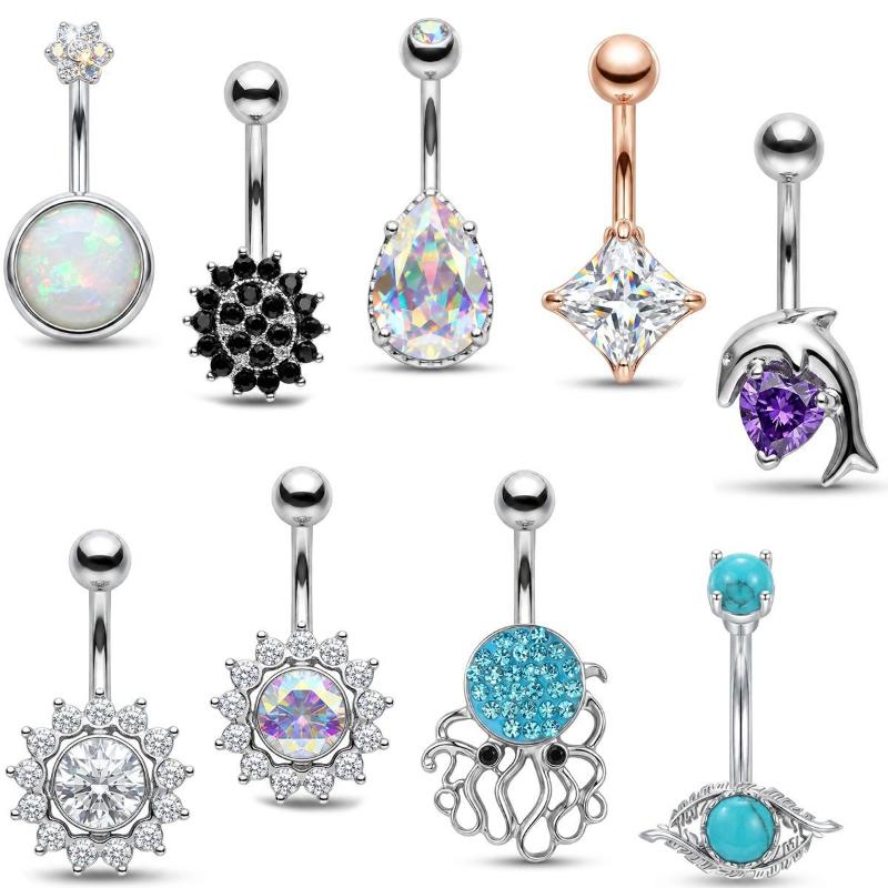 1Pcs Purple Zircon Dangle Bell – обзор и цена Body Jewelry Titanium