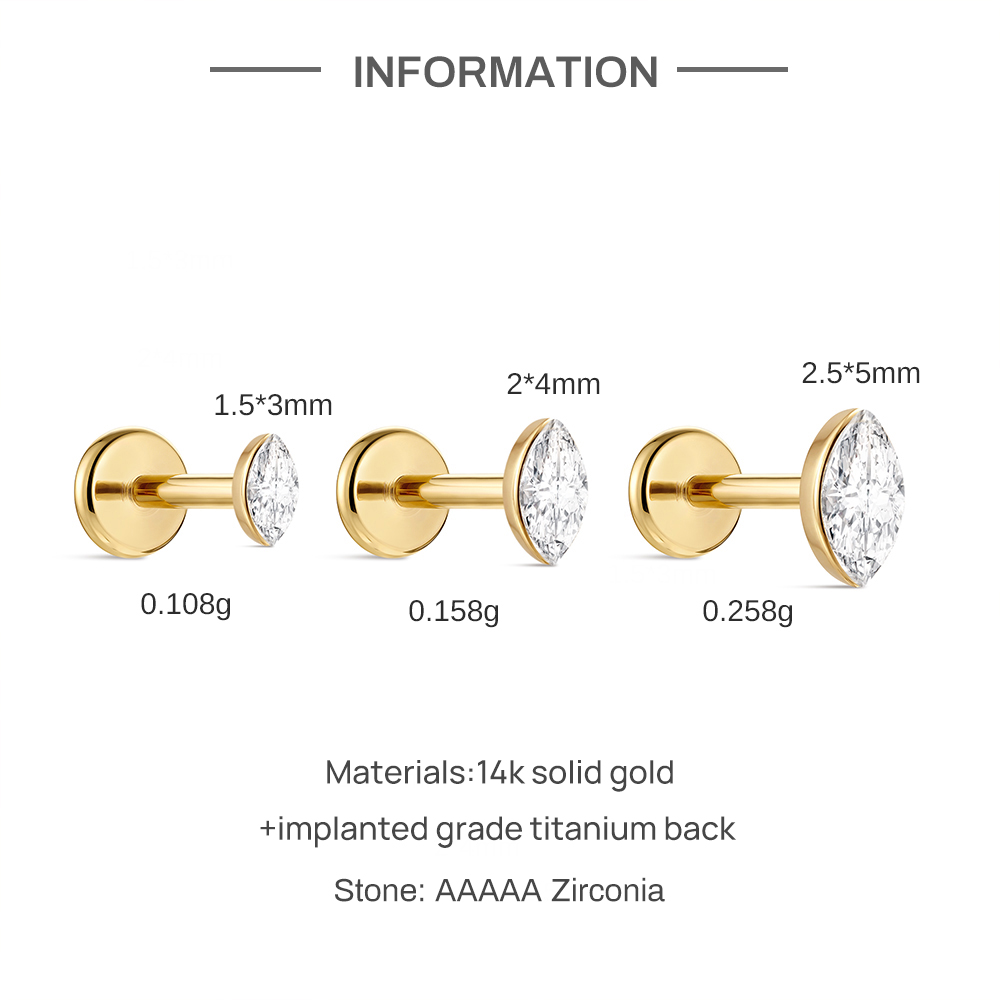 CANNER 1PC 14K Solid Gold Deli – обзор и цена Body Jewelry Titanium
