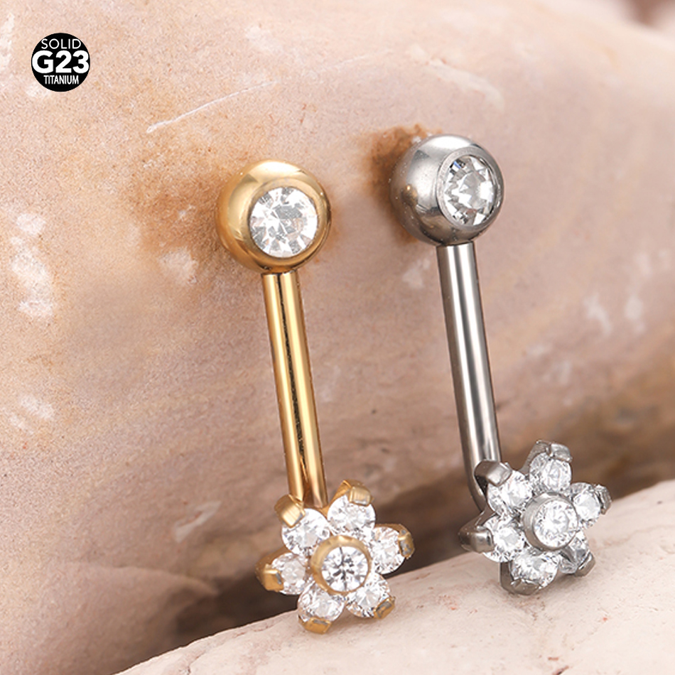 1Pc G23 Titanium Crystal Flowe – обзор и цена Body Jewelry Vch