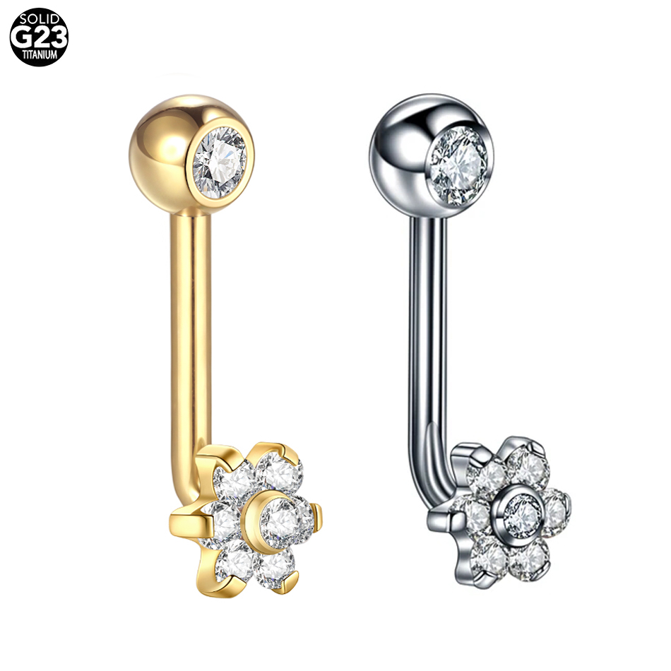 1Pc G23 Titanium Crystal Flowe – обзор и цена Body Jewelry Vch