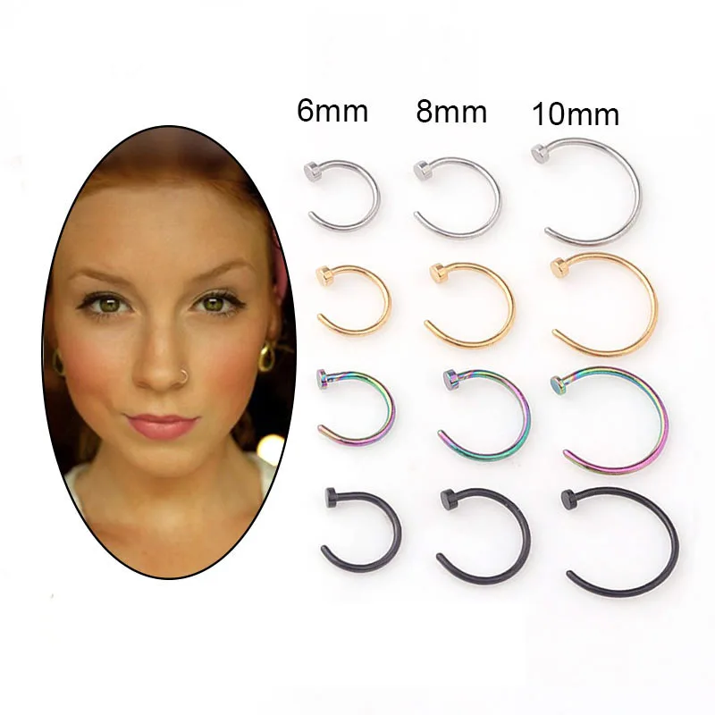 5pcs/lot 20G Nose Ring Hoop, 6 – обзор и цена Body Jewelry Septum