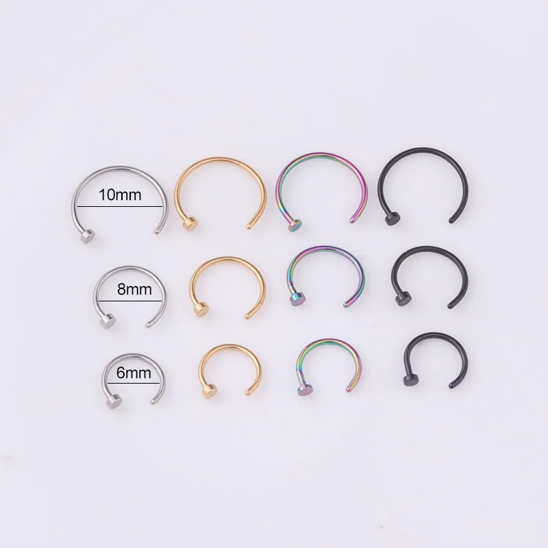 5pcs/lot 20G Nose Ring Hoop, 6 – обзор и цена Body Jewelry Septum