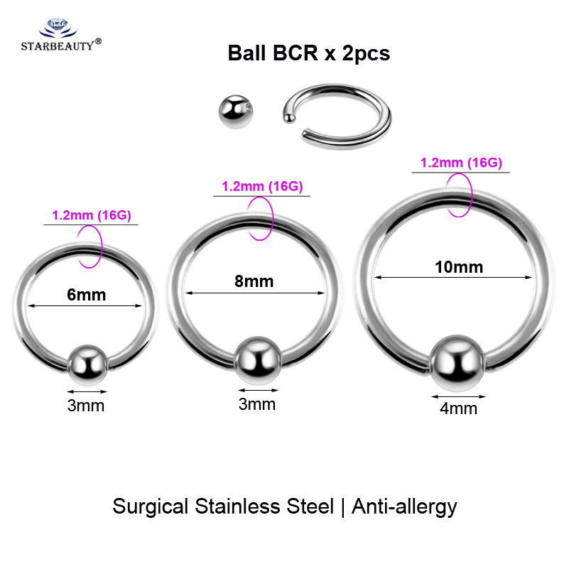 2pcs Multipurpose BCR Face Pie – обзор и цена Body Jewelry Vch
