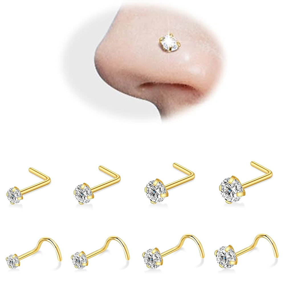 8Pcs 20G Zircon Nose Studs Set – обзор и цена Body Jewelry Changing Kit