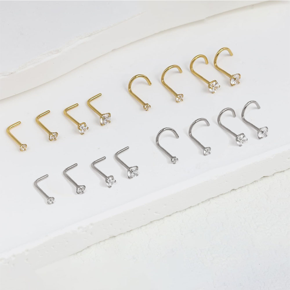 8Pcs 20G Zircon Nose Studs Set – обзор и цена Body Jewelry Changing Kit