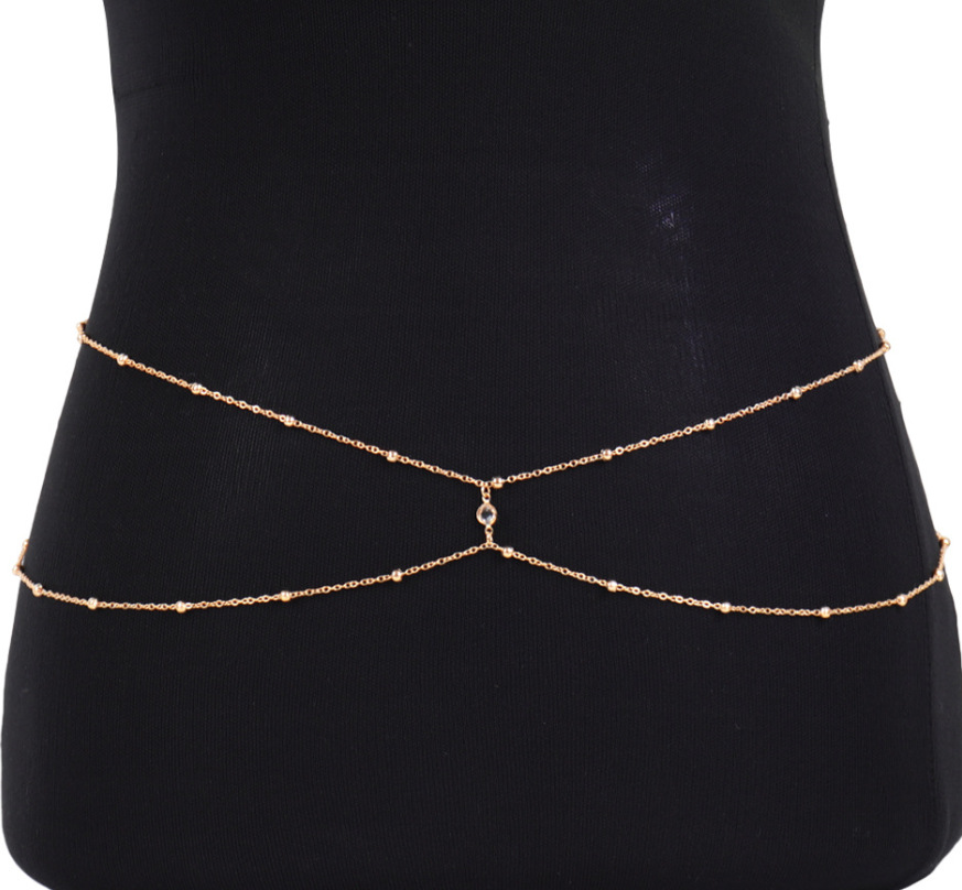 Clear Rhinestone Beaded Belly  – обзор и цена Body Jewelry Gold