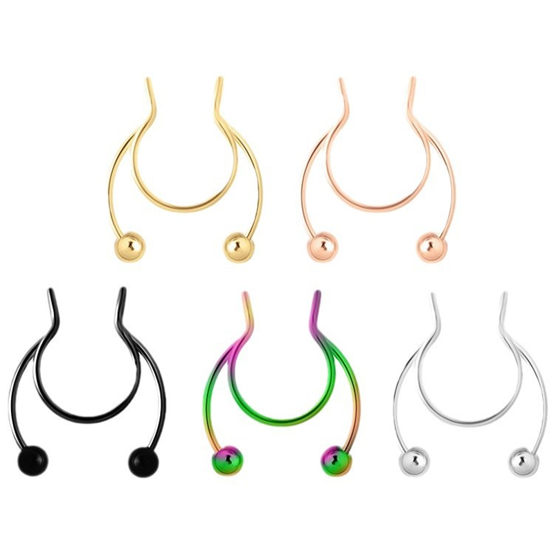 20G Fake Nose Rings Hoop Clip- – обзор и цена Body Jewelry Septum
