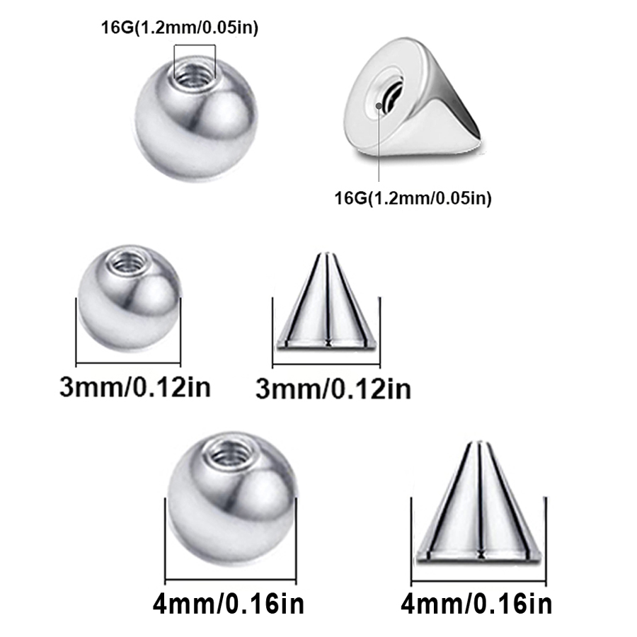 100pcs 16G 3mm 4mm Replacement – обзор и цена Body Jewelry Barbell