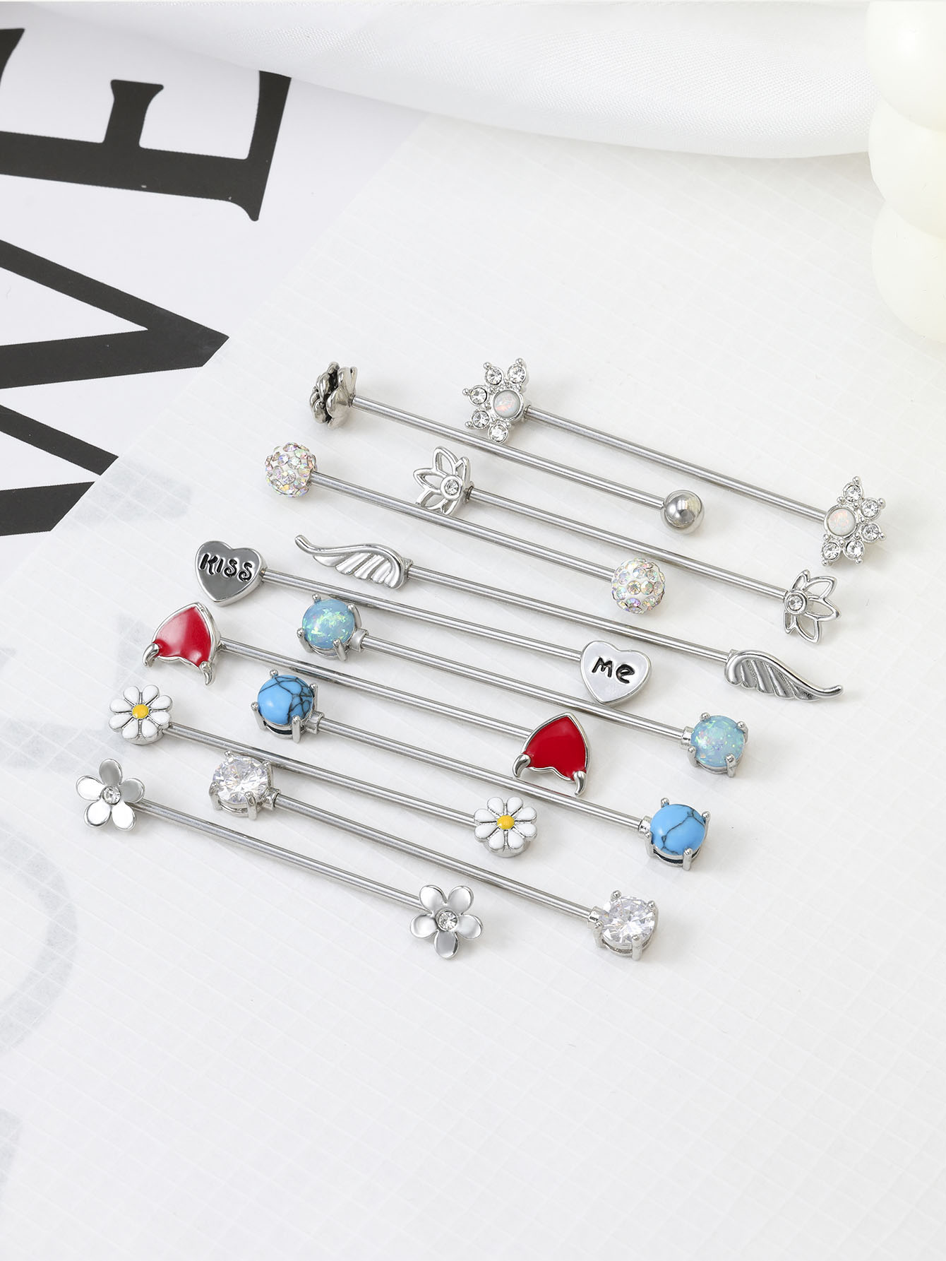 16G Arrows Hearts Industrial B – обзор и цена Body Jewelry Barbell