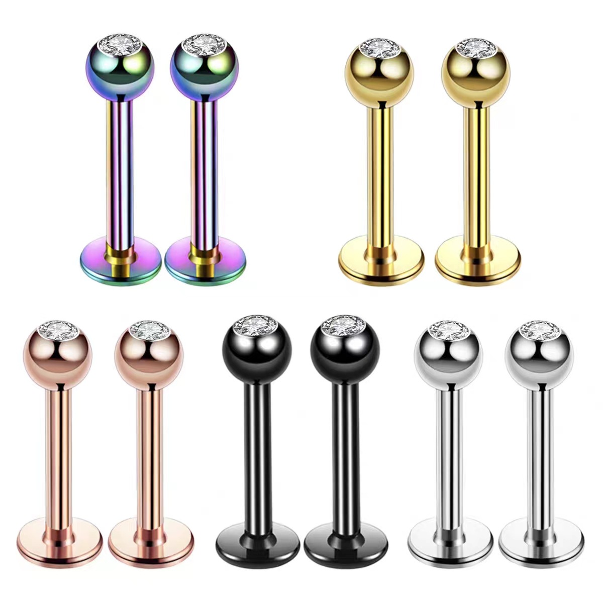 16G Surgical Steel Ball Top CZ – обзор и цена Body Jewelry Septum