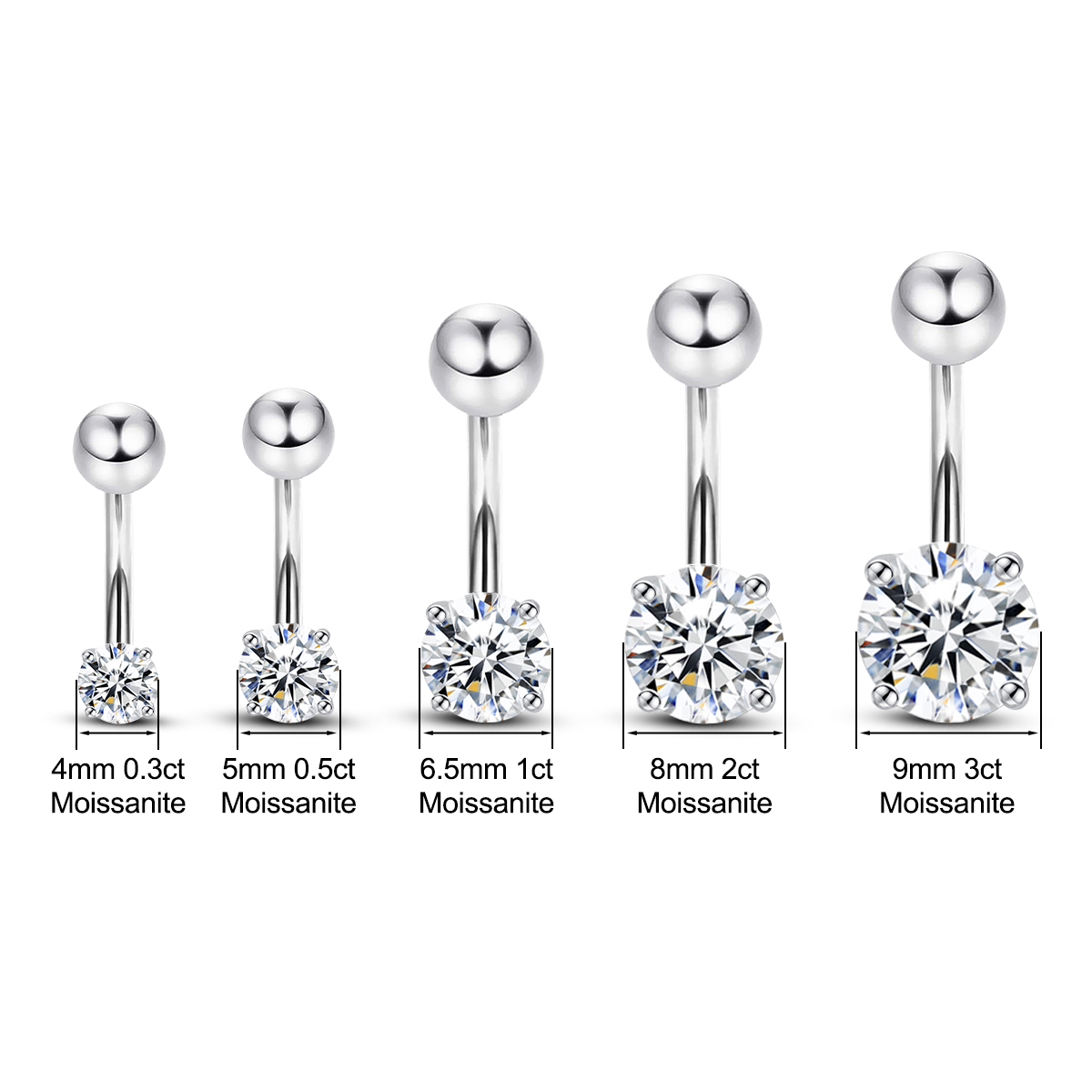 Szjinao 0.3ct To 3ct Moissanit – обзор и цена Body Jewelry On Sale