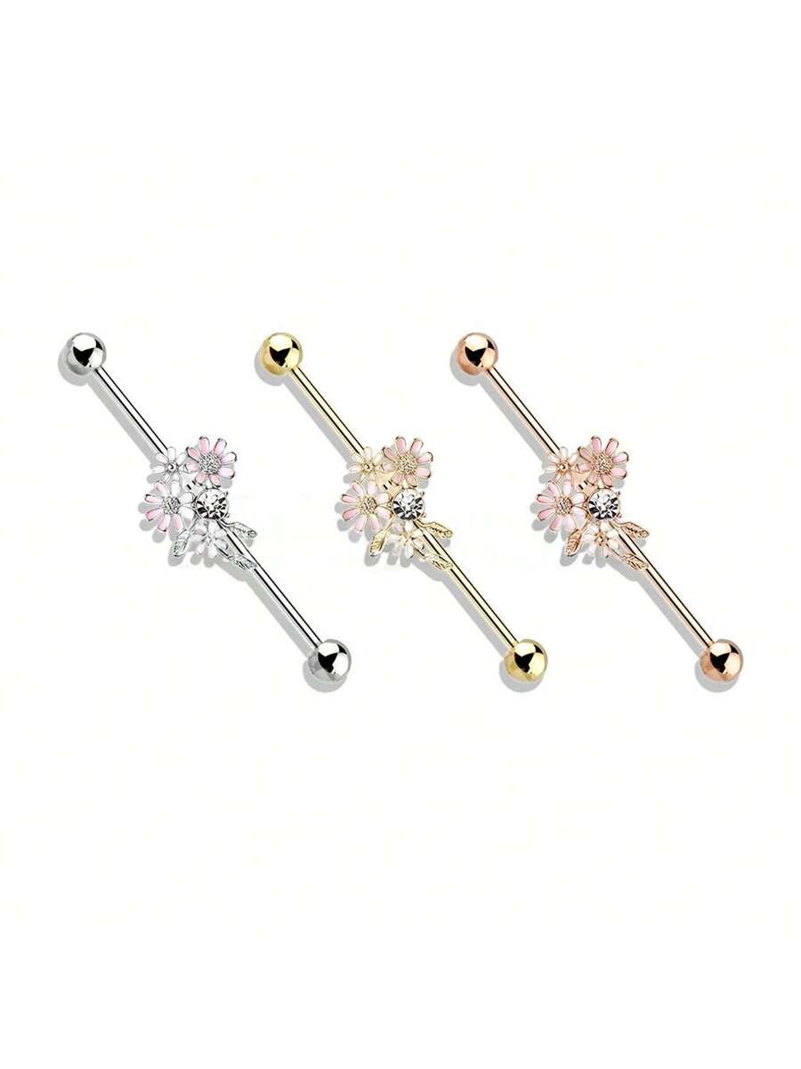 Floral Industrial Barbell Ear  – обзор и цена Body Jewelry Barbell