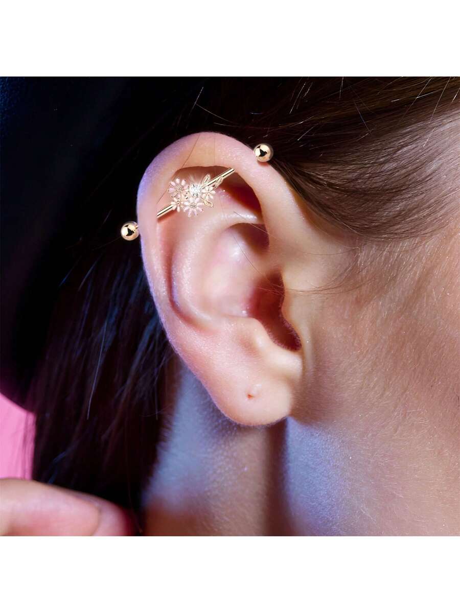 Floral Industrial Barbell Ear  – обзор и цена Body Jewelry Barbell