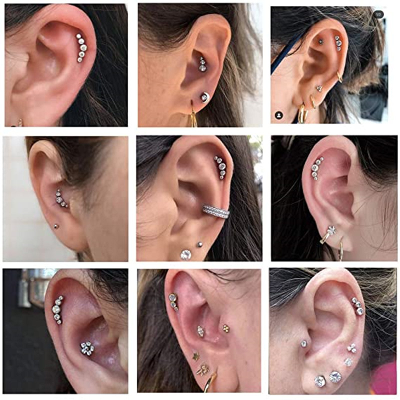 1PCS Crystal Cartilage Piercin – обзор и цена Body Jewelry Barbell