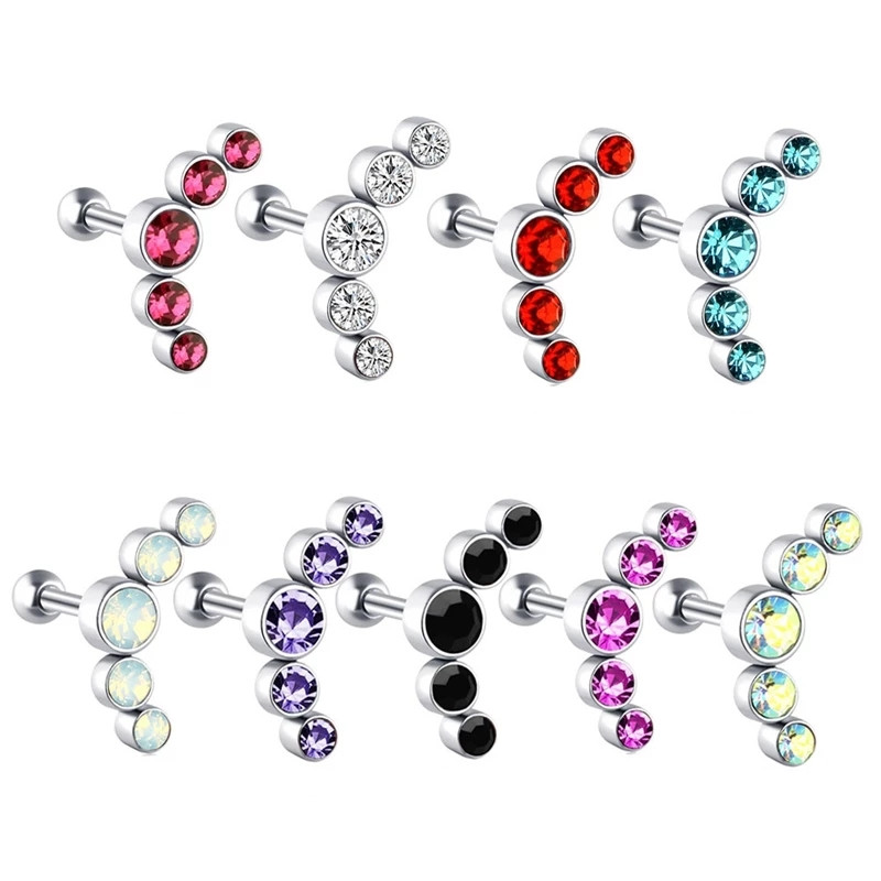 1PCS Crystal Cartilage Piercin – обзор и цена Body Jewelry Barbell
