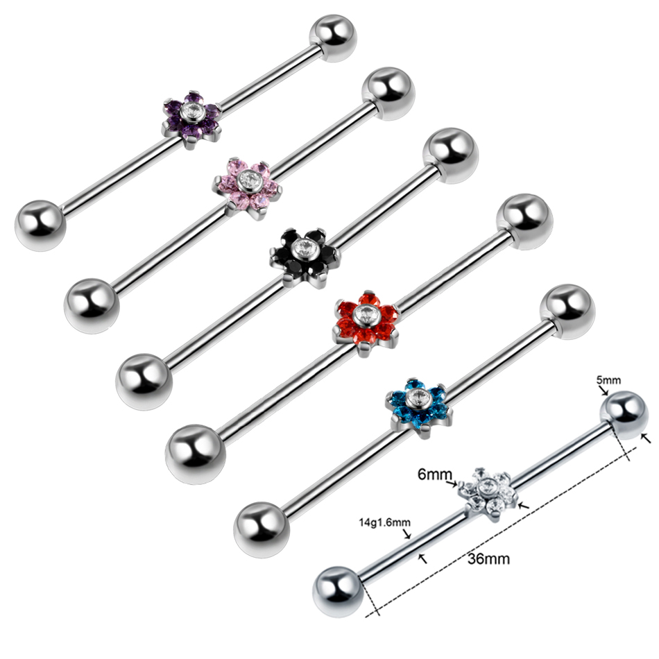 1PC Titanium Piercing Gem Indu – обзор и цена Body Jewelry Industrial