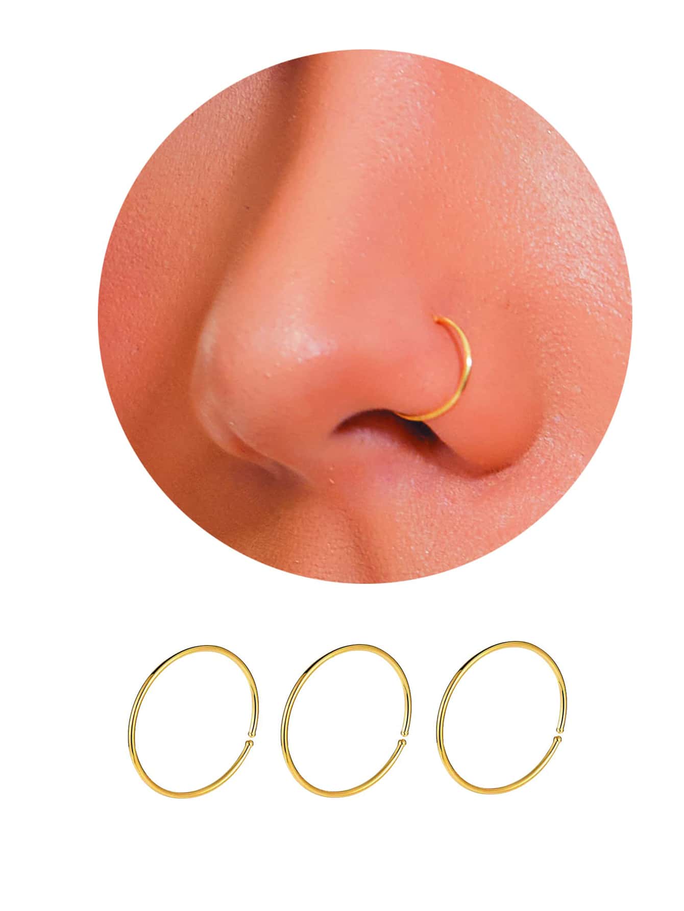 3pcs Gold Tone Stainless Steel – обзор и цена Body Jewelry Septum