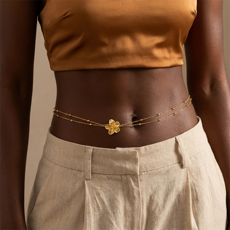 Simple Double Layers Belly Cha – обзор и цена Body Jewelry Gold