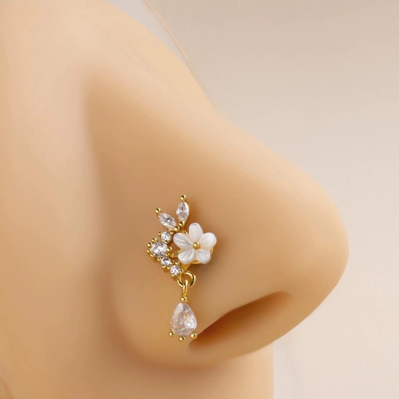 Stylish Floral Zircon Nose Hoo – обзор и цена Body Jewelry Septum